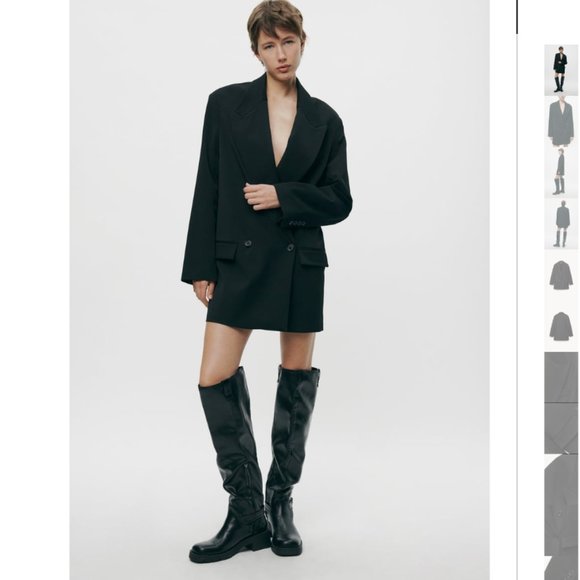 NWT ZARA LONG OVERSIZED JACKET ZW COLLECTION BLACK
